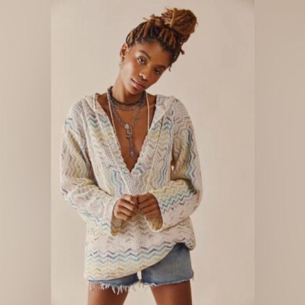 Anna Sui Shangri-La‎ Knit Hoodie Pullover Sweater Small